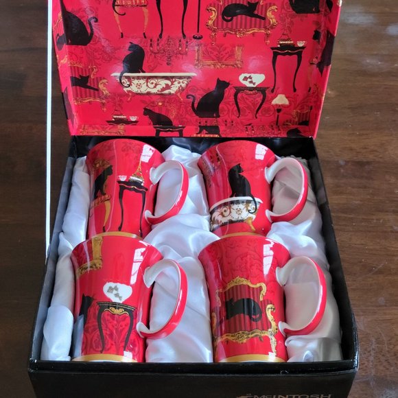 McIntosh 4 piece Mystical and Curious Cats fine bone china mug set - Picture 12 of 14
